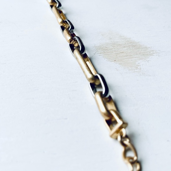 Zara Chunky Silver and Gold Tone Chain Bracelet Oversized - Picture 10 of 11
